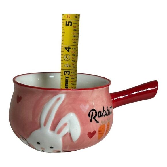Kitchen Tour French Onion Soup Bowl Handle Baby Bunny Rabbit Kids Kitschy Cute - Picture 6 of 7